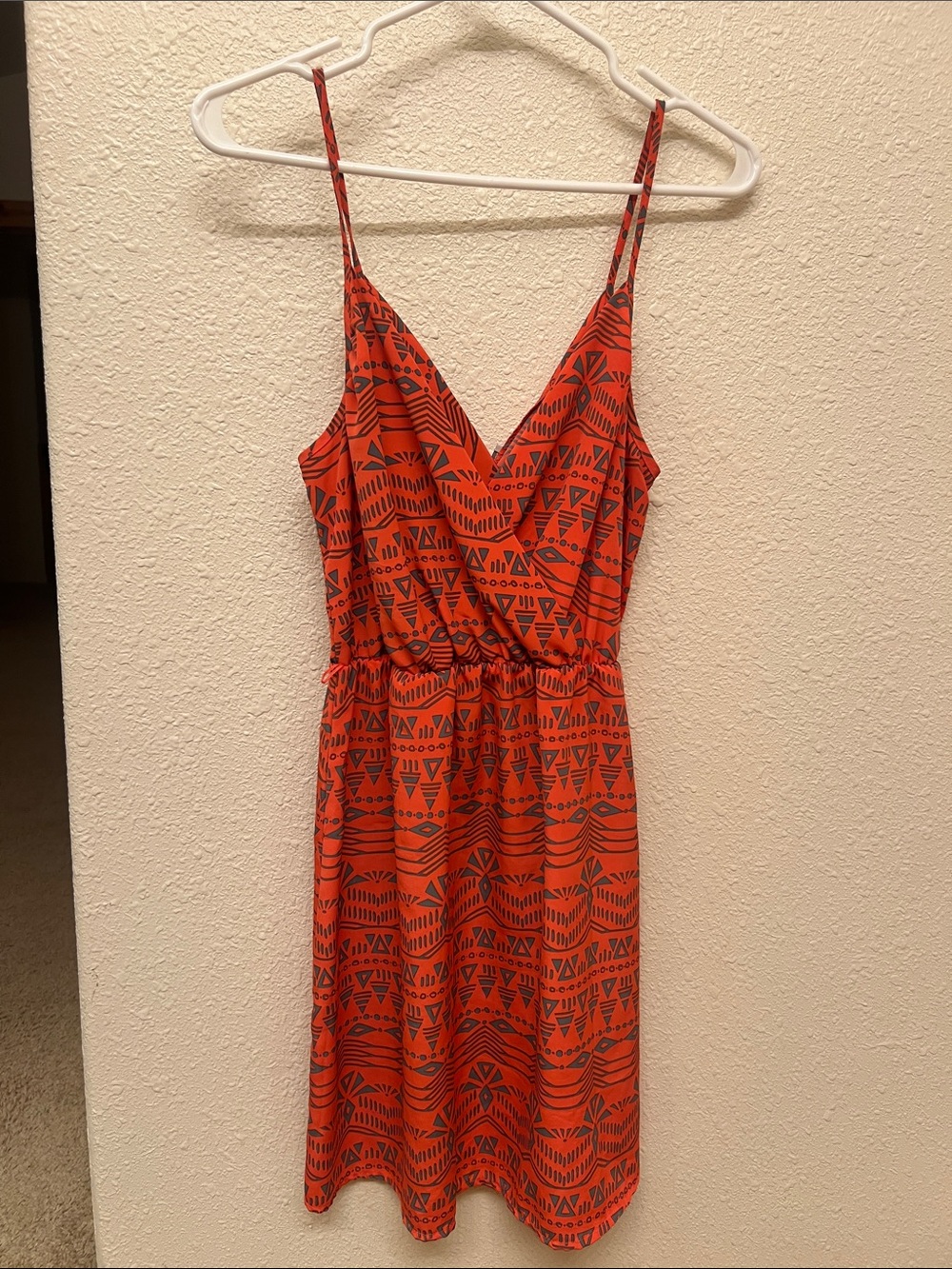 Women's Orange Tribal Print Summer Dress